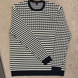 Marc Jacobs Black and White Patterned Crewneck Sweater